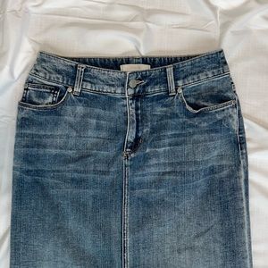 Chicos Midi Denim Skirt